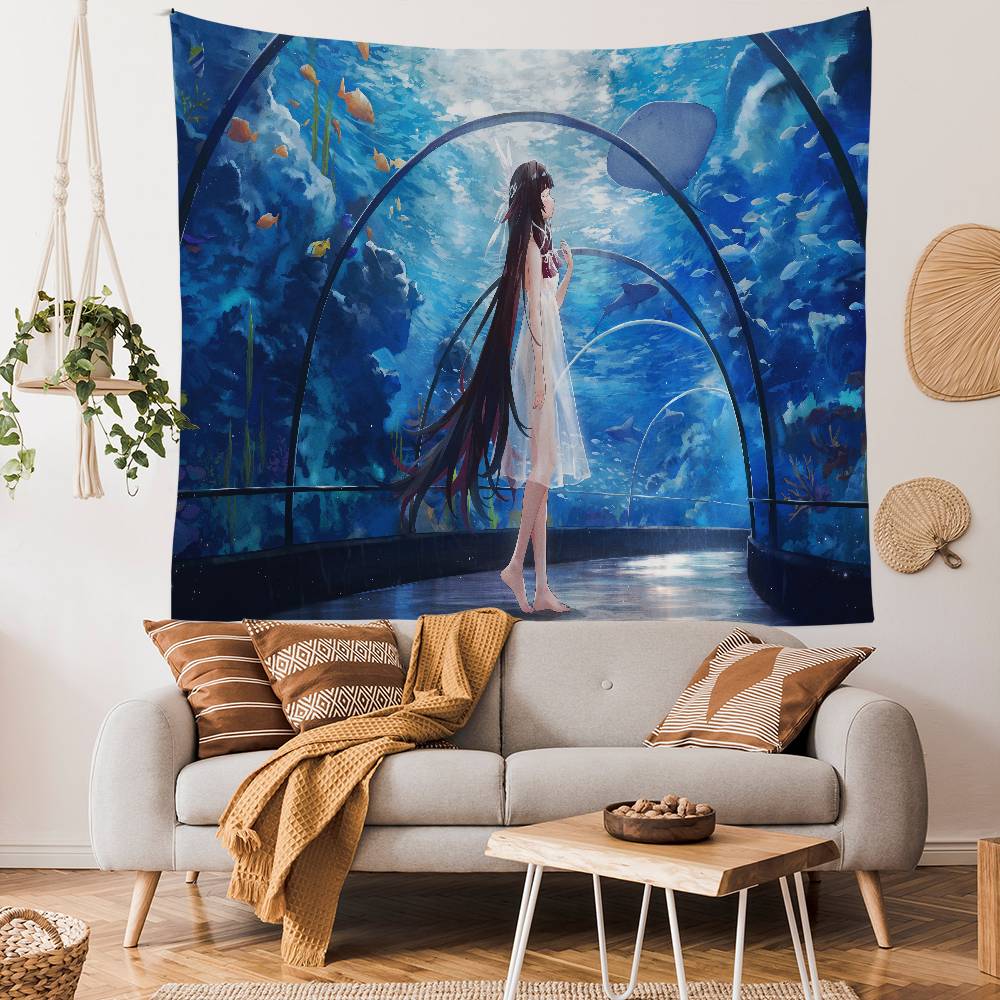 Genshin Impact Columbina Anime Cartoon Tapestry Bohemian Wall Tapestries Mandala Wall Hanging Sheets