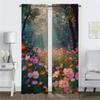 Partition Wildflower Modern Living Room Curtains 2 Pieces Halloween Decoration Home Interior Curtains for Camera Window Curtain