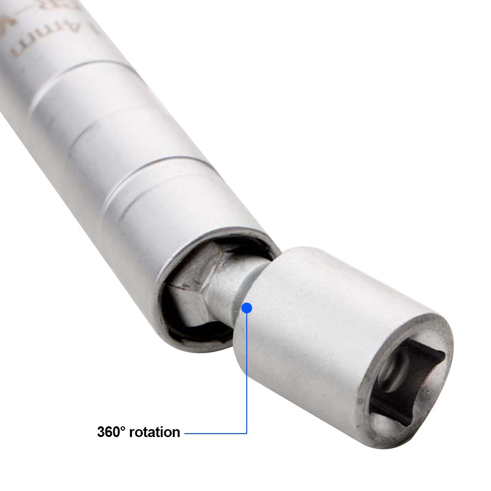 Universal Auto-Reparaturwerkzeug 14mm 16mm Zündkerzennuss Schraubenschlüssel Adapter Set Gelenk mit Magnetischer Flexibler Nuss Dünnwandig 3/8" Antrieb