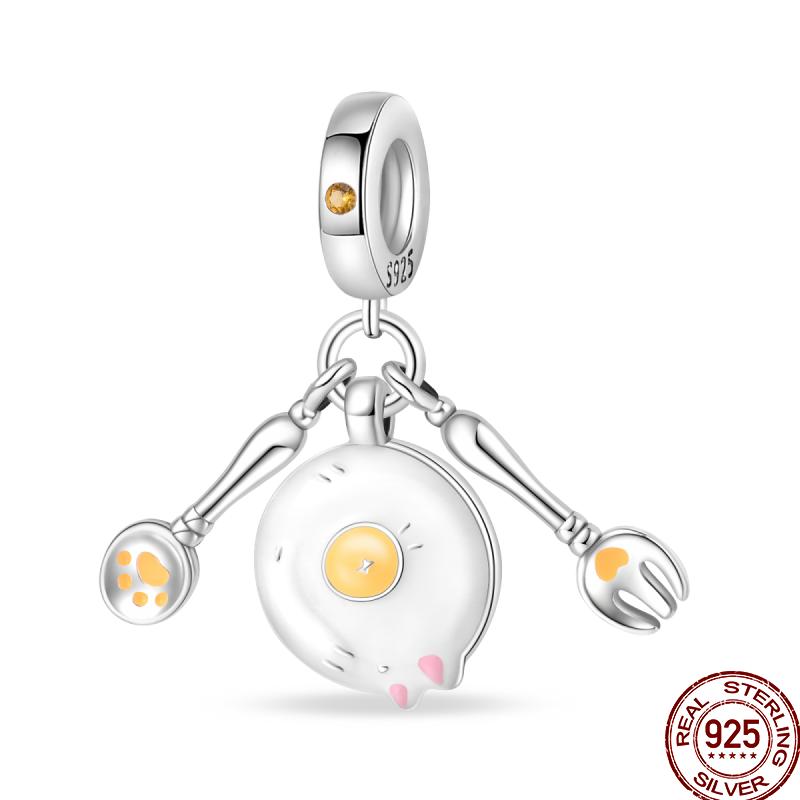 Copper Dessert Afternoon Tea Series Pink Zircon Sweets Playground Series Suitable Fit Pan Original Bracelet Diy