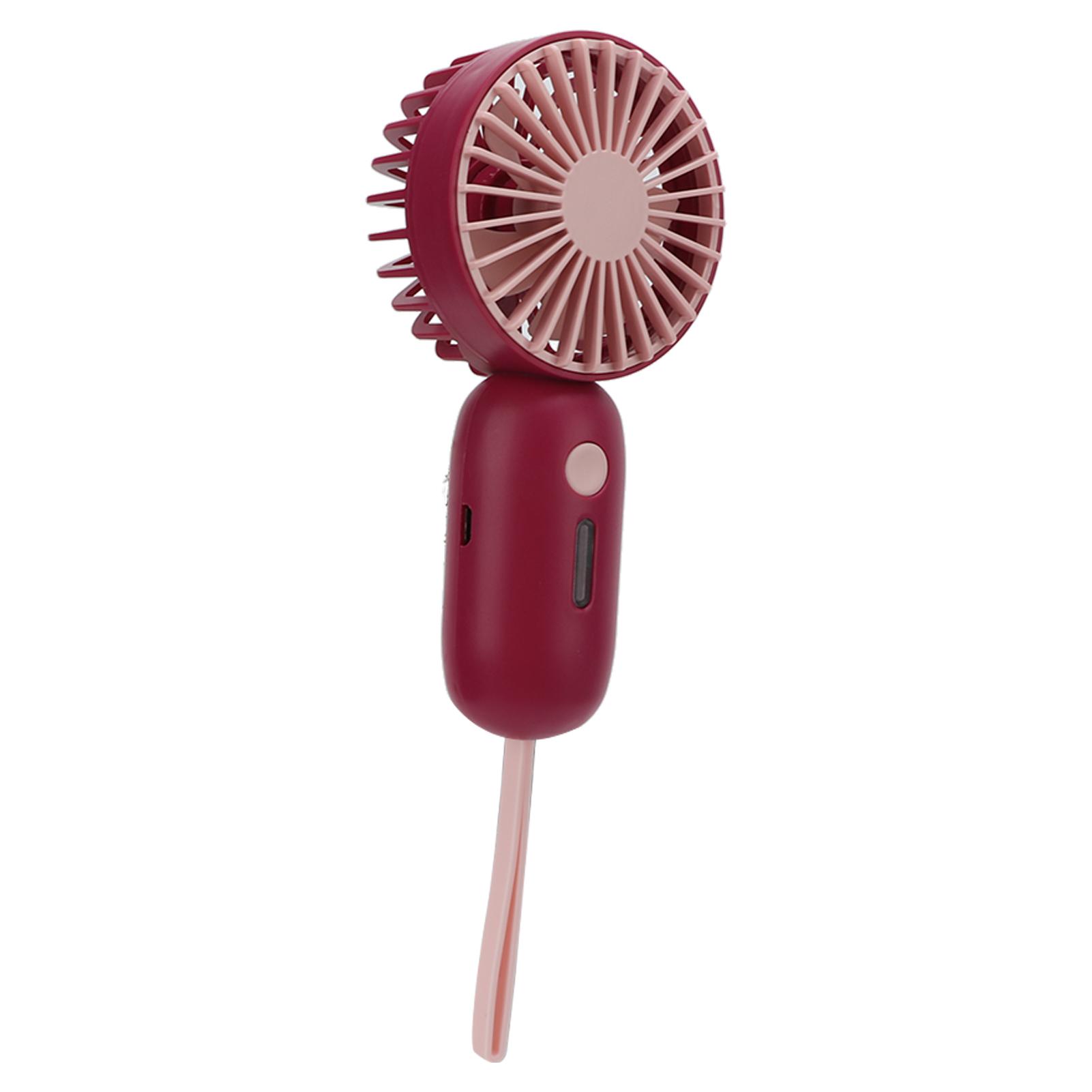 Handheld Mini Fan Three Level Wind Speed USB Charging Portable Handheld Lanyard Small Fan for Outdoor Dorms Home