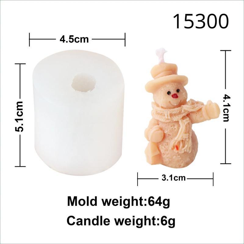 NEW Scarf Ski Snowman Silicone Candle Mold 3D Santa Claus Plaster Soap Making Christmas Party Cake Decor Ornament Gifts 1pcs