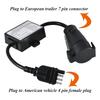1Pc Trailer Light Converter American 4-Way Flat Plug to 7‑Pin European Round Plug Connector Stop/Brake Signal Separating