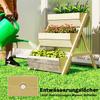 3 Tier Raised Garden Bed Wooden Elevated Planter Box Kit, 66L for Flower, Vegetable, Herb, 65x75x78cm, Green