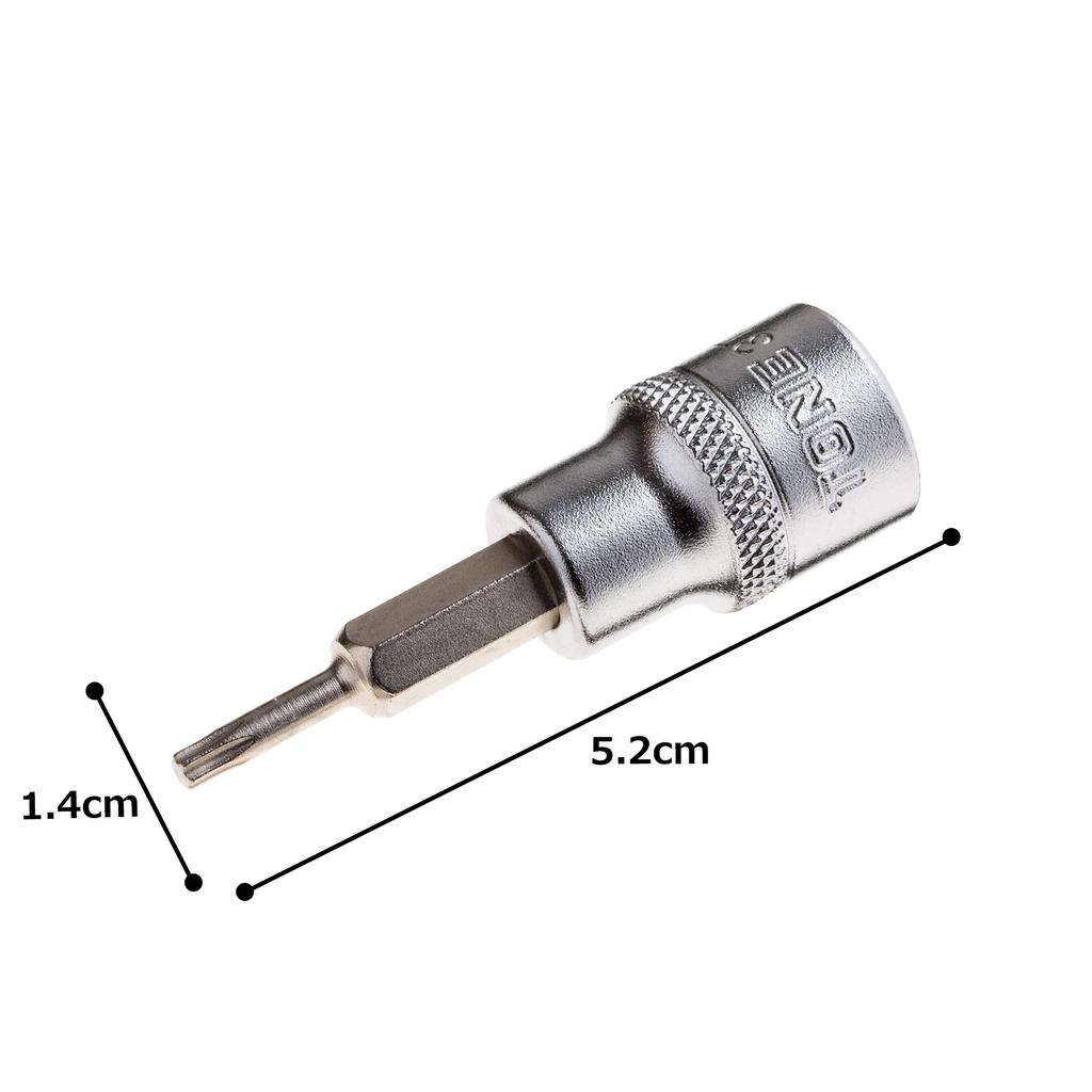 TONE Torx Socket Drive Angle T10 (Strong Type) 3TX-T10 9.5mm (3/8")