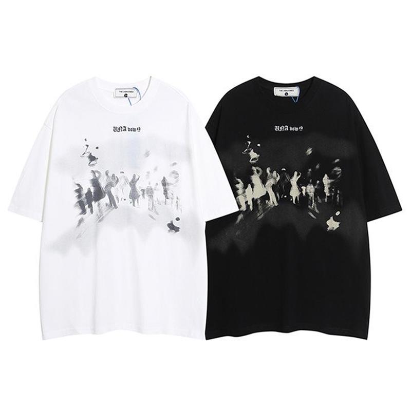 Streetwear Dancing Shadows Graphic T-Shirt Cotton Tshirt Unisex Tops Tees Summer Short Sleeves T Shirt