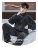 Men's Thick Coral Fleece Stand-Up Collar Zipper Pajamas - Warm Long Sleeve Homewear for Autumn & Winter