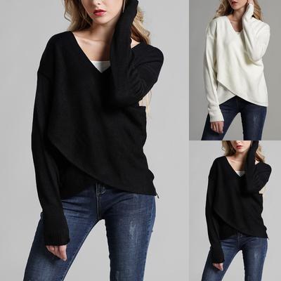 Women's Temperament Casual Cross Loose Knitted Sweater