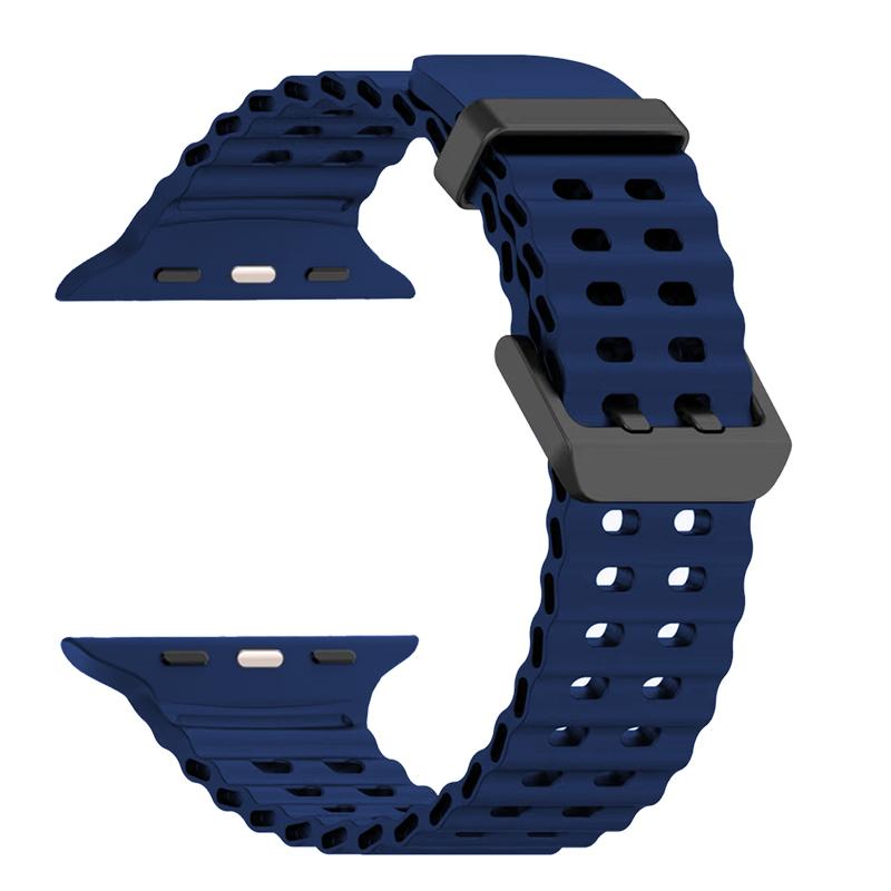 

Suitable for Apple Watch Strap Silicone Strap 42mm 44mm 45mm 49mm iWatch 8 7 6 5 4 3 SE Ultra Ocean Double Row Sports Strap 42mm 44mm 45mm 49mm темно-синий