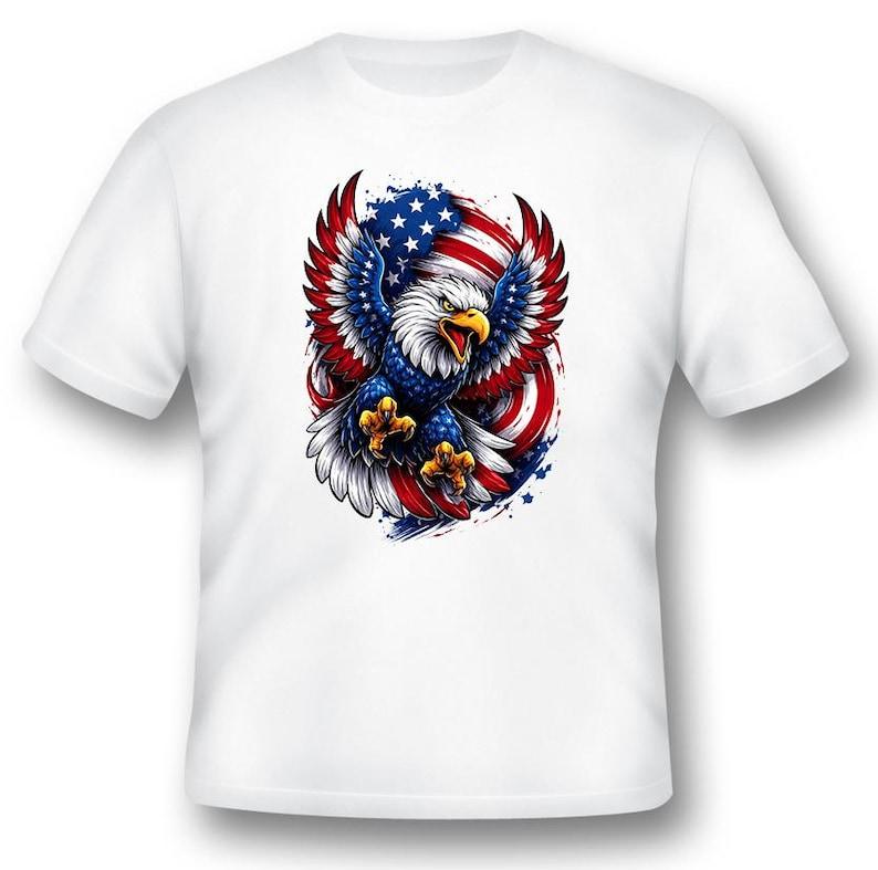 American Eagle Flag T-Shirt: Red White Blue Patriotic Graphic Tee 160