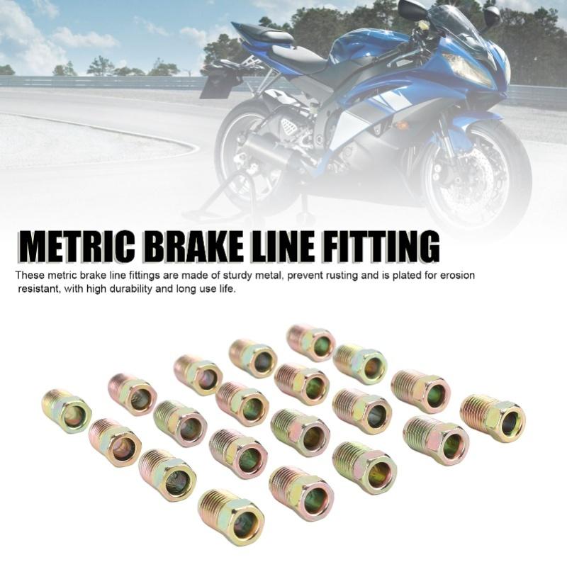 20 Pcs Brake Line Nuts Fittings M10 X 1mm Metric Brake Line Invert Flare Fittings For 3/16 Inch Brake Line Tube