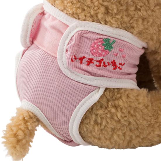 Pet Sanitary Panties Fruit Flower Embroidery Pattern Leakproof Breathable Pet Dog Diapers Pants Dog Accessories