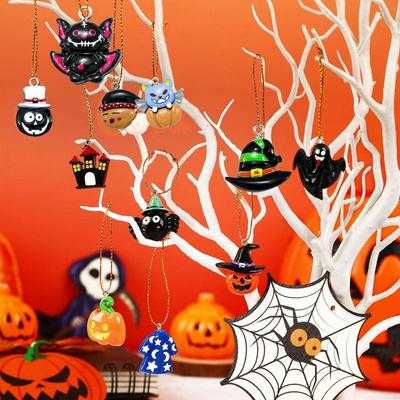 Ensemble de Charms en Résine Halloween Bijoux 3D Fabrication Miniatures Artisanat Bracelets en Résine Perles Décorations pour Couronne Robe Boucles d'Oreilles