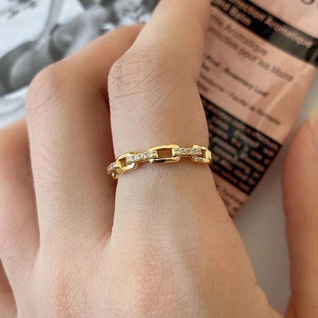 Dainty Minimalist Stacking Ring For Women Trend Cubic Zircon Gold Color Crystal Finger Accessories for Female Jewelry Gift R737