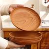 Kitchen Accessories Plastic Wood-Grain Round Tray Imitation Wood Multi-Purpose Serving Plate Dinner Plates Bread Pastries