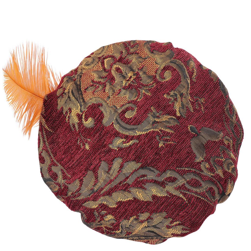 Mittelalterlicher Tudor-Hut mit Feder Renaissance-Muffinhut Tudor-Flachkappe Halloween-Cosplay-Kostüme Halloween-Cosplay
