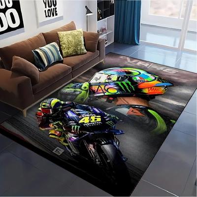 Valentino Rossi Motor Carpet Rug for Living Room Bedroom Home Sofa Decoration,Kids Play Non-slip Floor Mat