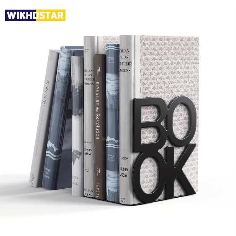 1pc Iron Bookends Book Stand Support  for Home Office and Library Non Slip Rack Shelf Holder School Stationery Accessories