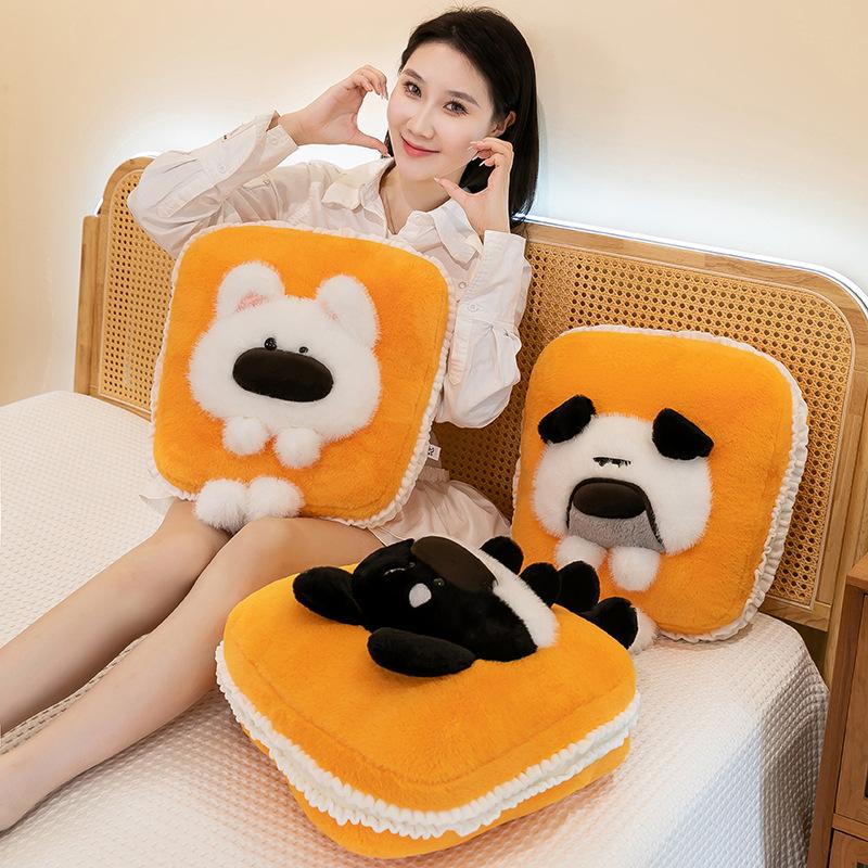 Toast Dog Throw Pillow Cushion Sofa Plush Bay Window Decoration Student Office Nap Pillow Seat Cushion