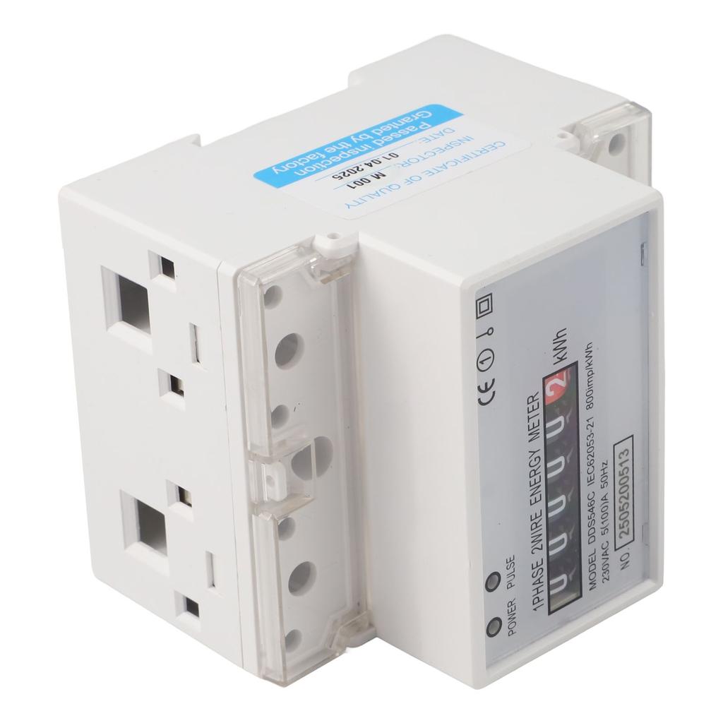 DIN Rail Installation Wattmeter Pulse Indication Meter Digital Wattmeter Safe Data Transmission 5A Rated Current