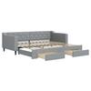 Vidaxl Sofa Rozsuwana Z Szufladami, Jasnoszara, 90X200 Cm, Tkanina