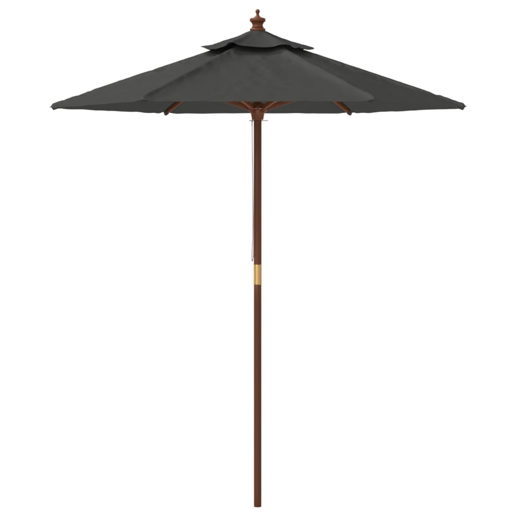 Anthracite Sun Umbrella with Wooden Pole 196 X 231 Cm