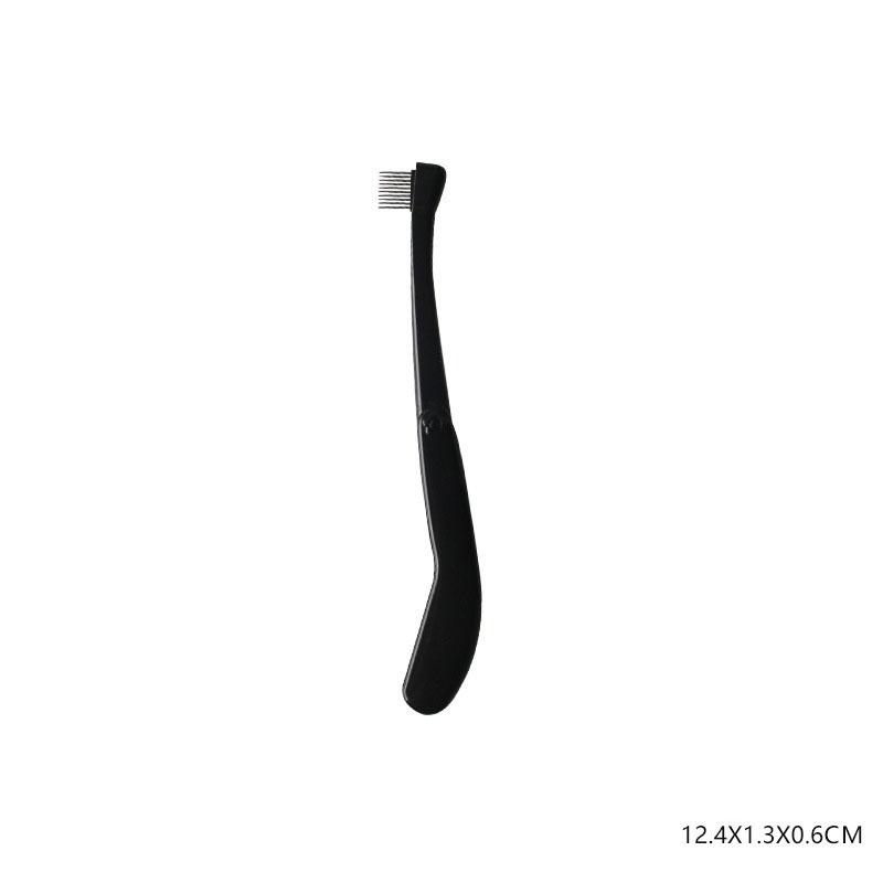 1 Stück Schwarz Faltbarer Wimpernbürstenkamm Schönheit Make-Up Wimperntrenner Edelstahl Wimpernzange Mascara Curl Kosmetische Werkzeug