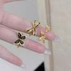 Medieval Vintage Enamel Ribbon Bow Ring Women'S Niche High-End Butterfly Index Finger Ring