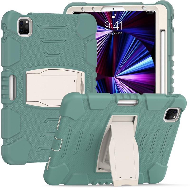 Silicone Full Cover Case With Kickstand IPad Pro 12.9 Inch 11 Shockproof Anti-Slip Heat Dissipation Scratch