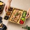 Multi-Compartment Stainless Steel Divided Meal Tray Rectangular Food Serving Plate  Kitchen