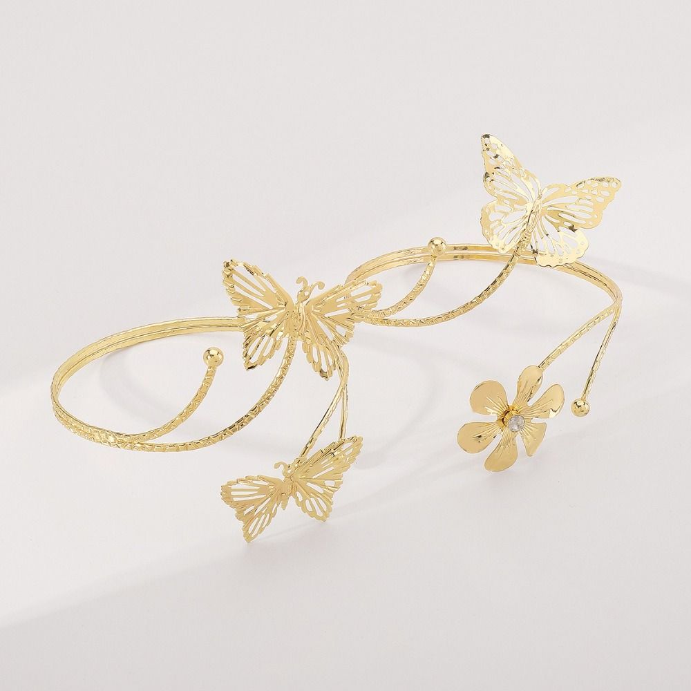 Gold Color Tassel Arm Chain Metal Wide Open Bangle Creative Arm Cuff Performance