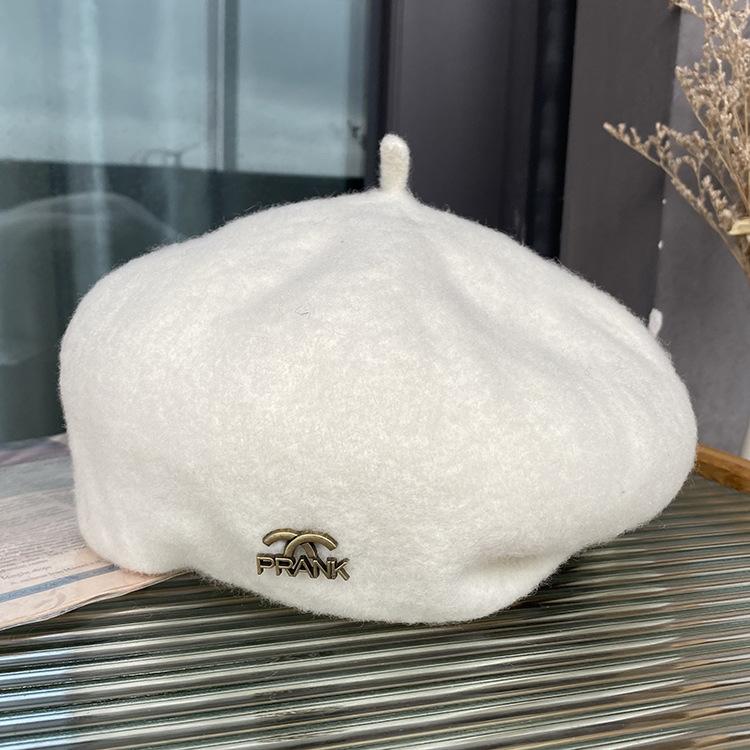 

Шерстяной берет, Женская осенне-зимняя мода, Маленькое лицо, Трехмерная утолщенная шляпа-бутон, Литературная шляпа художника M（56-58cm）