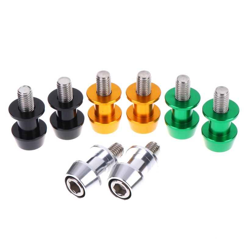 2 Stuks 8/10 Mm Aluminium Motorfiets Stand Swingarm Spoelen Slider Stand Schroef Swingarm Motorfiets Accessoire