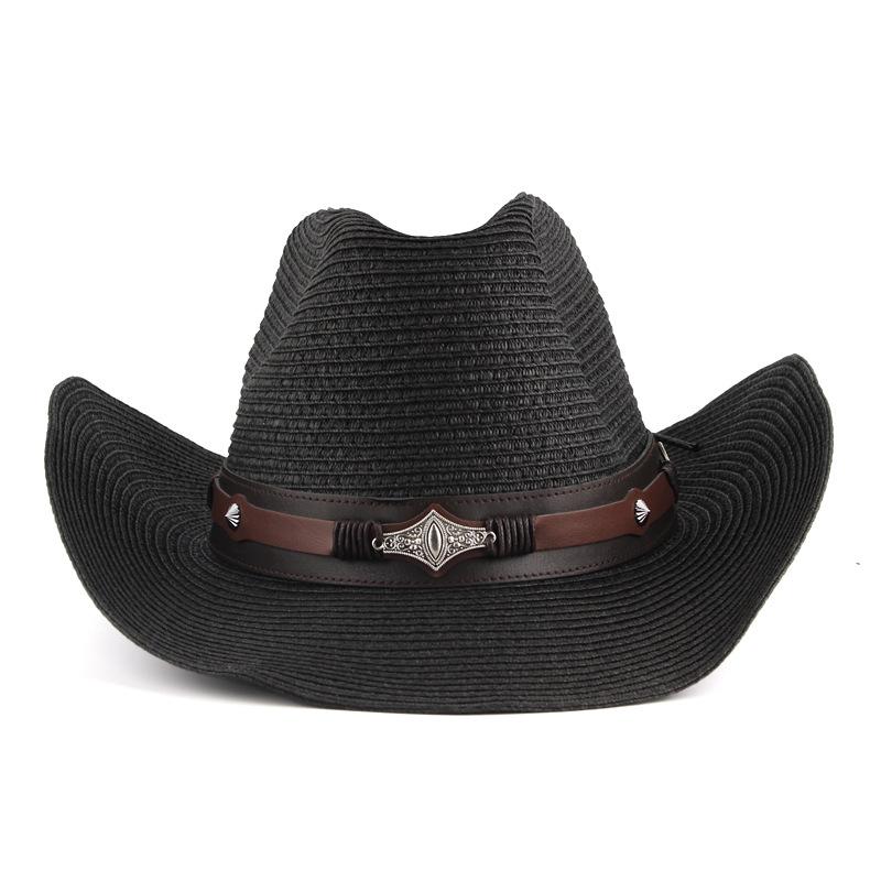 eBay Embroidered Decorative Western Cowboy Straw Hat Men's and Women's Outdoor Sunshade Sunscreen Hat Jazz Hat