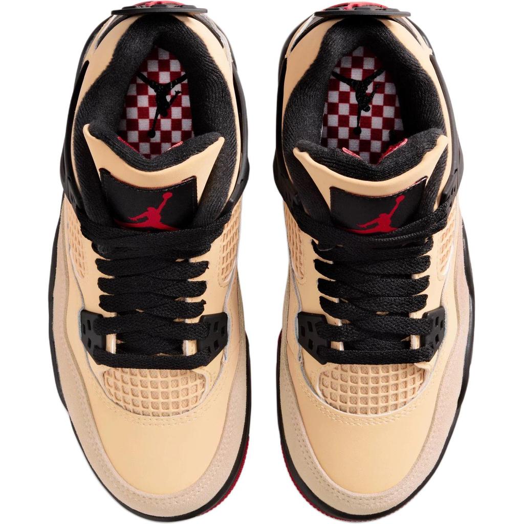 Jordan Air Jordan 4 Classic And Versatile Mid Top Children's Basketball Shoes Brown Unisex IH2094-200