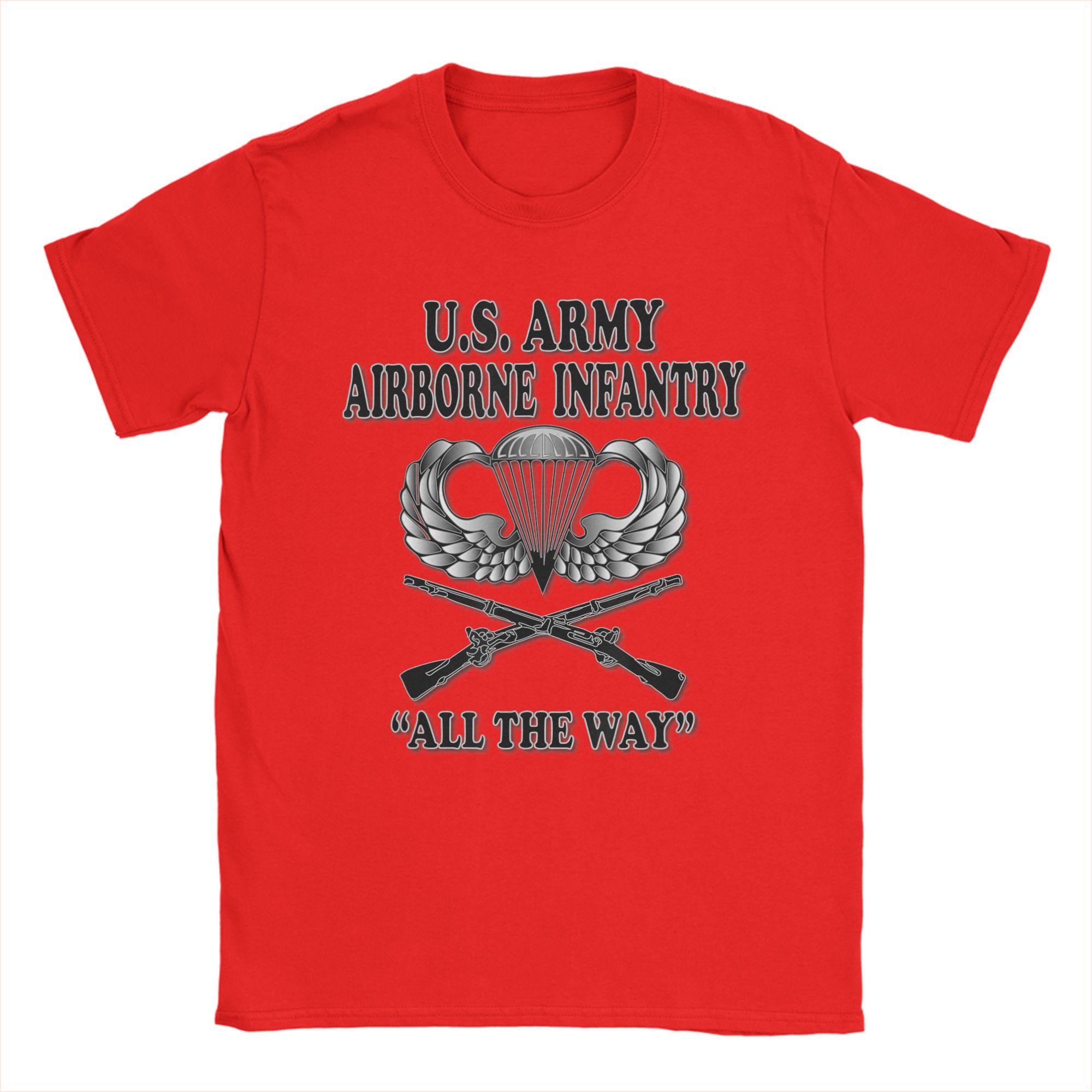 

US Army Airborne Infantry TShirt Summer Novelty T Shirts 100 Cotton ONeck Plus Size 5XL Tees Short Sleeve Awesome Tshirt S