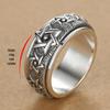 Men's Rotatable S925 Sterling Silver Ring - Retro Wide Couple Ring (Pair)