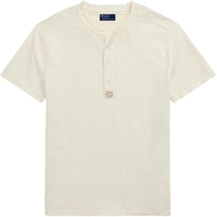 

Polo Ralph Lauren SS25 Однотонный хлопковый пуловер-хенли с коротким рукавом Мужские топы Кремовый MNPOKNI1N823308-101 XS