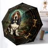 Dog Forest Emblem pattern umbrella, portable and foldable design, 8 ribs, a casual accessory for Halloween, Christmas, and birthday gifts.