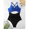 One-piece Swimwear Female Sexy Cross-cut Tight European and American Backless Swimsuit