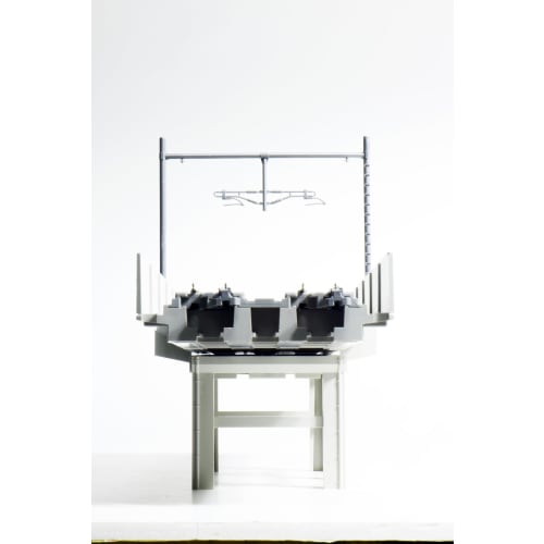 KATO N Gauge Double-Track Wide Steel Beam Overhead Line Masts, Silver, Pack of 12, 23-067-2, Model Railroad Supplies