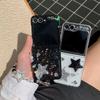Glitter Sequin Five-pointed Star Mobile Phone Case for South Korea for Samsung Zflip7 Folding Screen Transparent Fold6 Protective Case