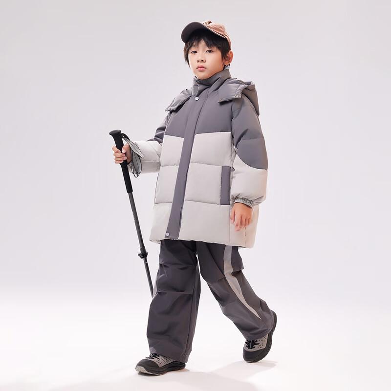 EBAER Kids  Unisex Windproof Warm Hooded Padded Mid-Length Jacket 110