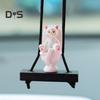 Toilettenkatze Autoanhänger Rückspiegel Hängendes Ornament mit Schlüsselband Humorvolles Auto-Innenzubehör