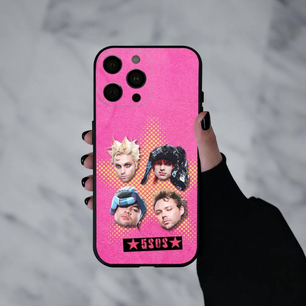 P-Popular Rock B-Band 5-5SOS Phone Case For iPhone 17pro, 16,15,14,13,12,11 X XR Plus,Others Soft Black Cover