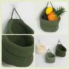 Wall-Mounted Woven Cotton Fruit Vegetable Basket Set Kitchen Storage Minimalist Hanging Organizer With Hooks
