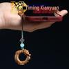 Red & Green Sandalwood Dragon Ring Phone Chain Pendant - Zodiac Dragon Backpack Charm