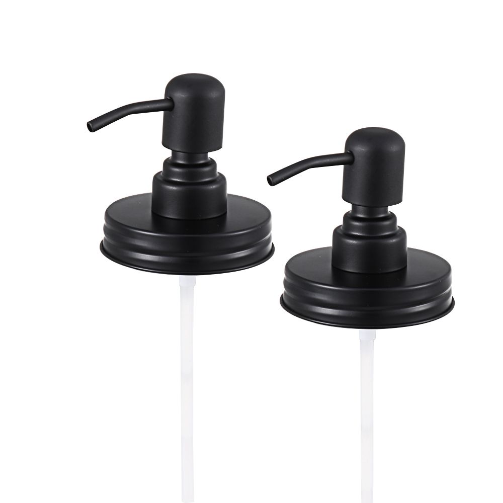 

Proof Bottles Lid Stainless Steel Liquid Soap Dispenser Lids Jar Caps Mason Jar Lid Canning Lids black-2pcs