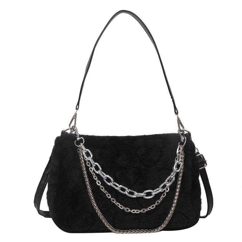Fashionable Shoulder Bag for Women New Fashion Versatile Furry Crossbody Bag for Women Ins Niche Chain Bag
