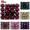 48-Piece Irregular Shaped Plastic Christmas Ball Ornaments Gift Set